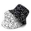 A New Style Full-Print Musical Note Digital Printed Bucket Hat Lightweight And Trendy Hip-Hop Fisherman'S Hat Suitable
