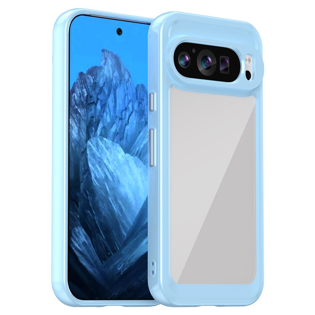 For Google Pixel 9/Pixel 9 Pro Clear Case TPU Frame Acrylic Back Phone Cover