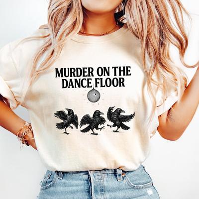 Funny Murder On The Dance Floor Shirt, Local Murder T-shirt, Retro Raven Shirt, Witchy Crow Shirt, Dark Academia Trendy Graphic T Shirt