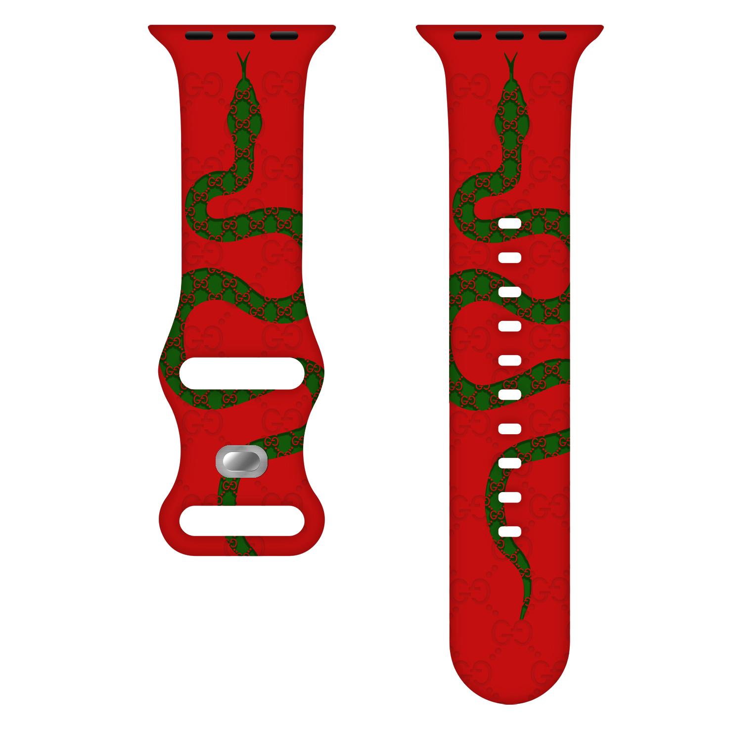 

Гравірований силіконовий ремінець для Apple Watch Band 46mm 45mm 44mm 42mm 41mm 40mm 49mm 38MM Correa текстура змії браслет Серія 10 8 9 7 SE 6 5 4 3 Ultra 2 38mm 40mm 41mm червоний