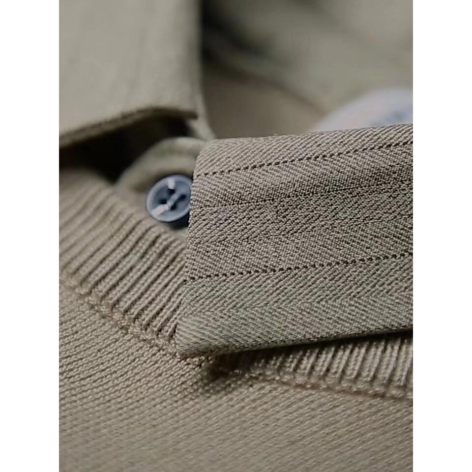 British Style Men's Knitwear: Casual Loose Patchwork Sweater with Shirt Collar, Autumn-Winter Bestseller