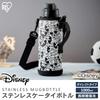 Iris Ohyama Water Bottle for Children Kids 1000ml Mickey One Touch Direct Drinking Cold Storage Disney Vacuum Insulated Keeps Cold for 6 Hours