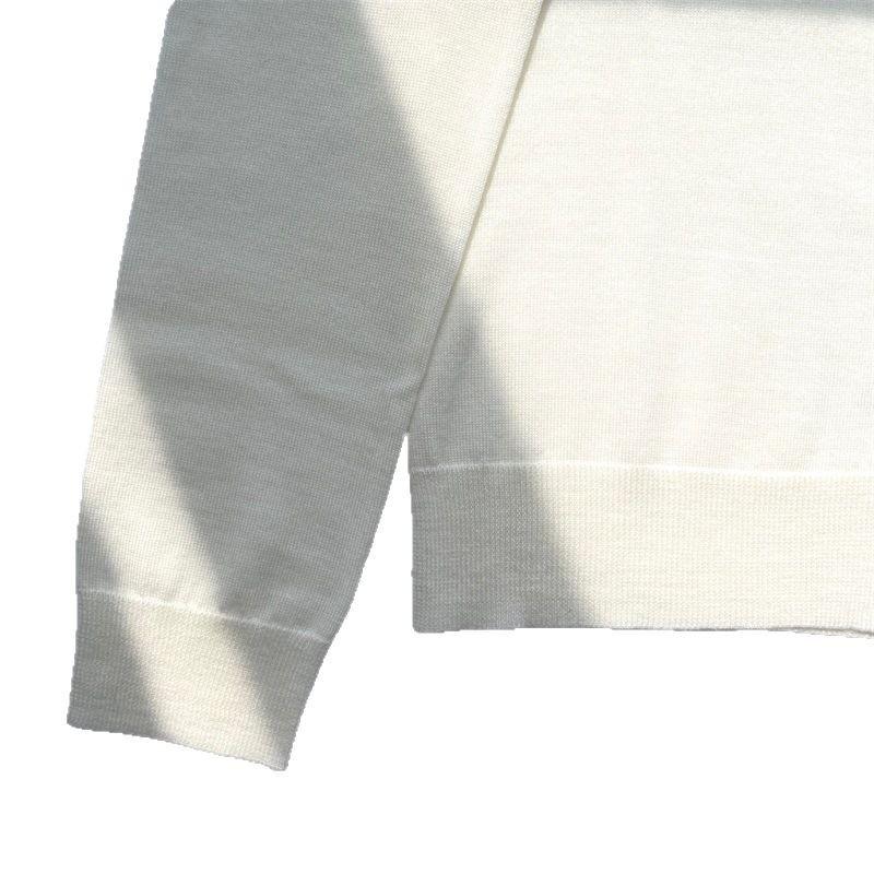 Elegant Hua Lun Single-Breasted French Wool Cardigan - Thin Solid Color, Long Sleeve, Round Neck Sweater.