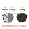 Photochromic Sunglasses Women Men Metal Frame UV400 Protection Fashion Eyewear Lightweight Comfortable