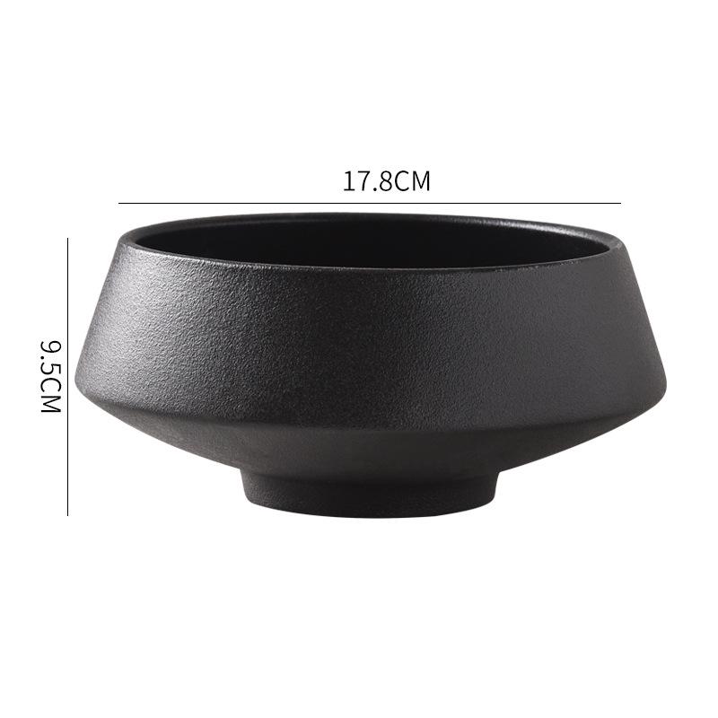 Clearance Retro Japanese Ceramic Bowl: Deep Rice, Soup, Salad, or Incense Cup for Hotel Catering or Entryway Decor