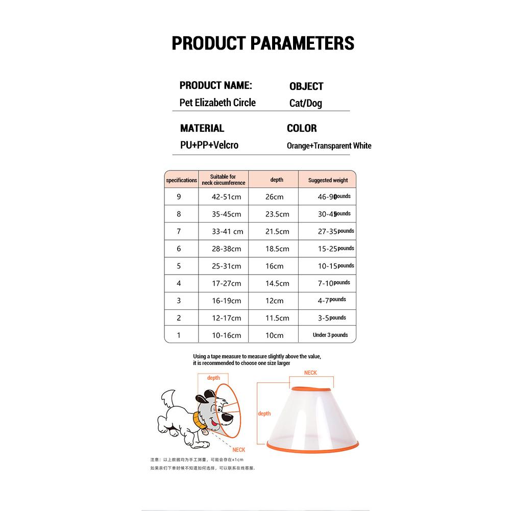 Cat Cone Collar Soft Comfortable Cat Recovery Collar Adjustable Anti-Bite Lick Wound Transparent Small Dog Cone For All Season