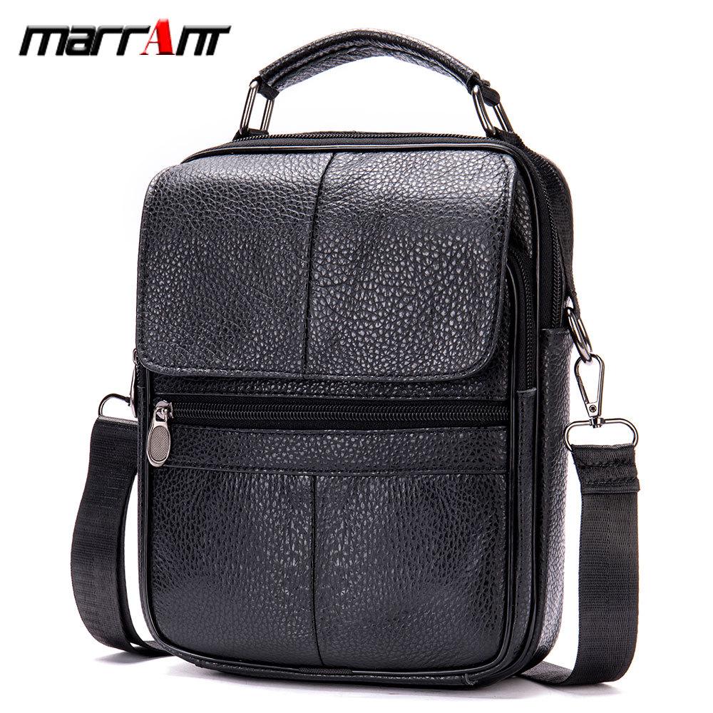 Malunte Men's Casual Genuine Leather Crossbody and Shoulder Bag