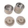 Insulated Food Container Beige 316 Stainless Steel Round Sealed Leak Proof with Bag Insulated Bento