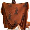 Retro Tiger Knitted Blanket Brown Bedspread Modern Orange Decorative For Sofa Throw Warm Living Room Bedding Home Decorations