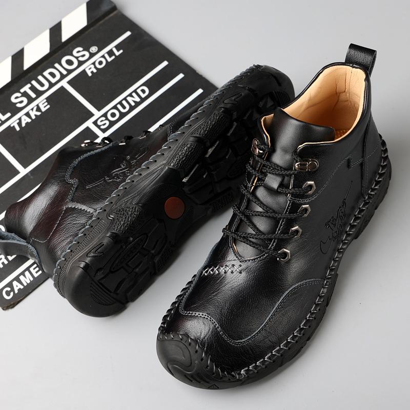 38-48 Herren Handgefertigte Echtleder Stiefel Bequeme Stiefeletten für Herren Freizeitschuhe Outdoor Workwear Schuhe
