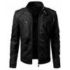Giacca da Uomo Taglie Forti Autunno 2022 Color Block in Pelle con Collo Alto - Stile Trendy Europeo e Americano