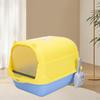 Cat Litter Box with Lid Enclosed and Covered Toilet Anti Splashing Easy to Clean Kitten Potty