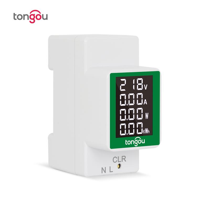 Din Rail Wattmeter Voltmeter Ammeter Power Meter AC50-300V Volt Amp Power Factor Time Energy Voltage Current Monitor TONGOU