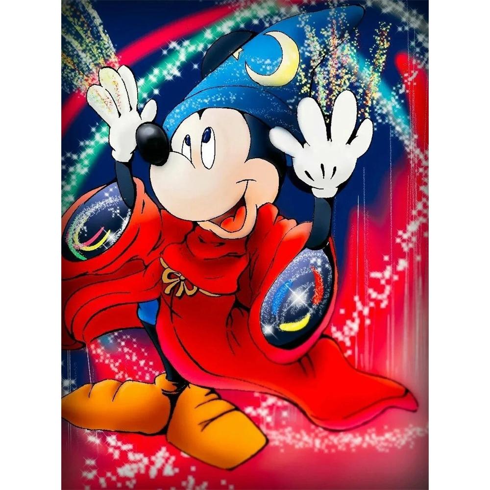 

Disney Diamond Painting 5D Magician Mickey Mouse Illustration DIY Gift Suitable for Living Room Bedroom Office and Home Décor Round 20x30cm
