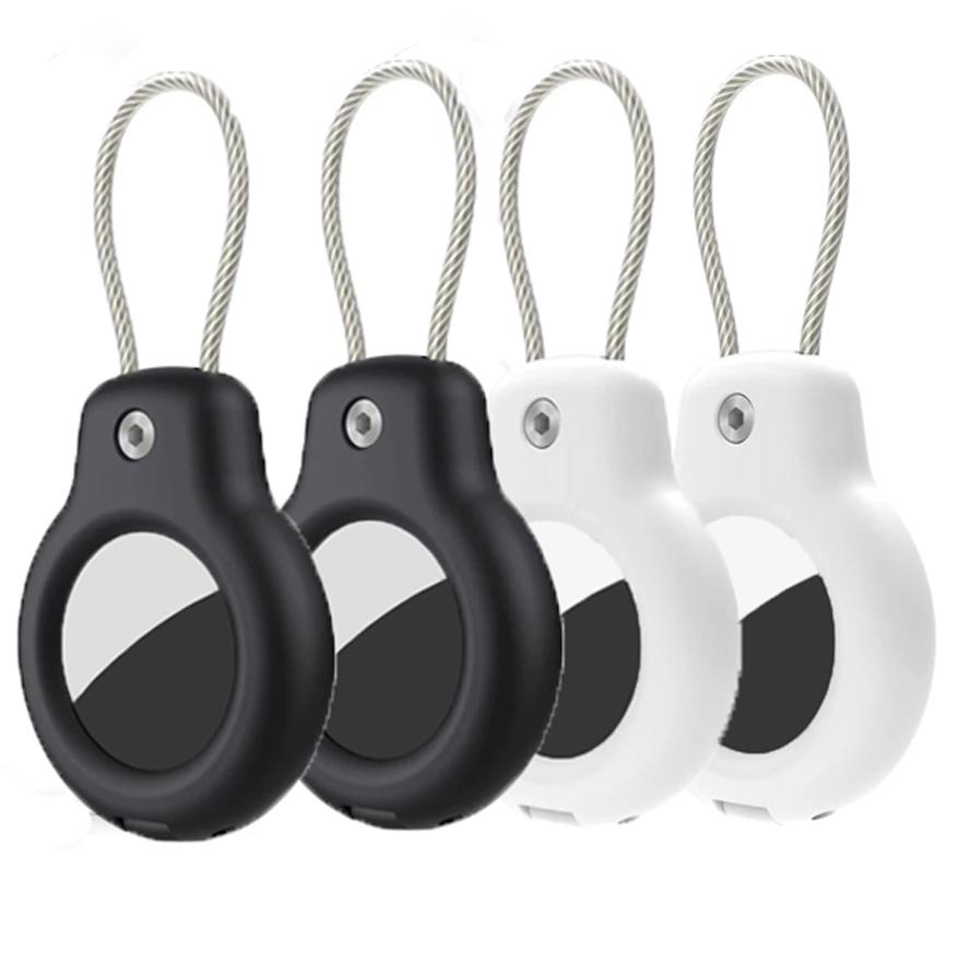 Schutzhülle für AirTag-Halter mit Drahtkabel, Air-Tag-Schloss-Hülle, Schlüsselanhänger, Gepäckanhänger für Schlüssel, GPS-Zubehör, AirTags-Hülle