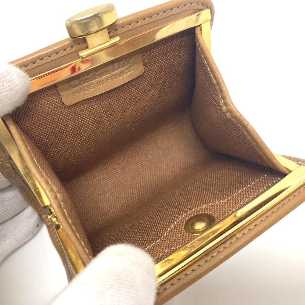 Dior Kisslock coin purse case coin purse Leather Brown/GoldHardware