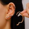 1Pcs Personalized Serpentine Zircon Clip Stud Earrings for Women Men Creative Design Integrated Cool Earring Jewelry Accessories