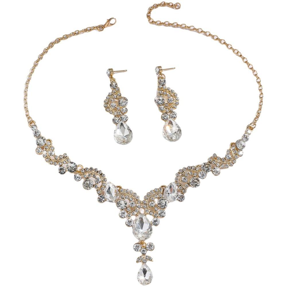 2PCS/3PCS/SET Sparkling Bridal Jewelry Sets Temperament Crystal Jewelry Sets  Holiday Gift