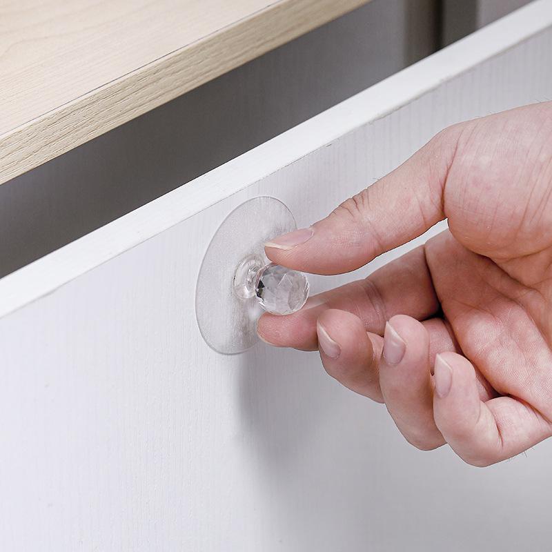 Round Punch-Free Sliding Handle: Self-Adhesive for Wardrobes, Cabinets, Drawers, and Glass Doors