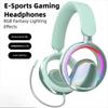 Openwork Design Esport Wireless Bluetooth Headphones RGB Lighting Detachable Mic Headset Long Battery Life For PC Game Music