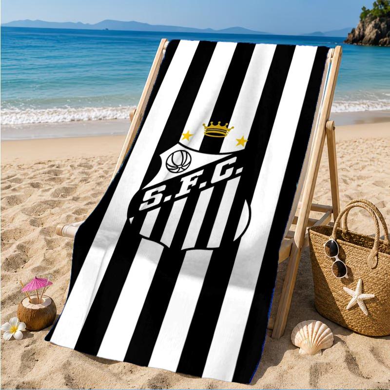 Fc Crest Design Printed Microfiber Beach Towel, Soft And Absorbent, Quick-Dry, Ideal for Summer Travel, Beach Essential, Swimming Pool
