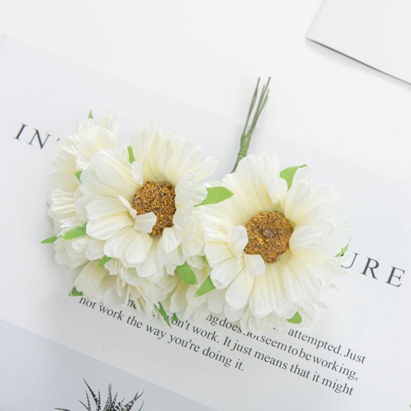 6 Stück Künstliche Blumen Handgemacht Gerbera Mode Haus Garten Braut DIY Geschenk Kranz Material Hochzeitsbankett Dekoration Weihnachten