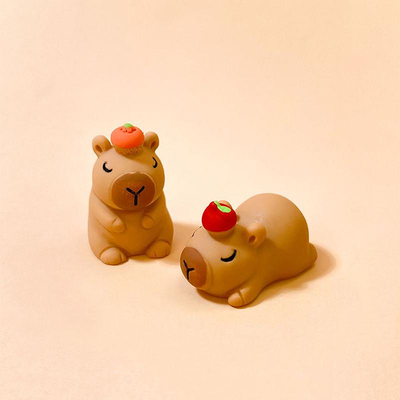 Mini Capybara Resin Miniature Figurine Resin Diy Accessories Desktop Small Ornaments Homemade Car Decoration Figurines