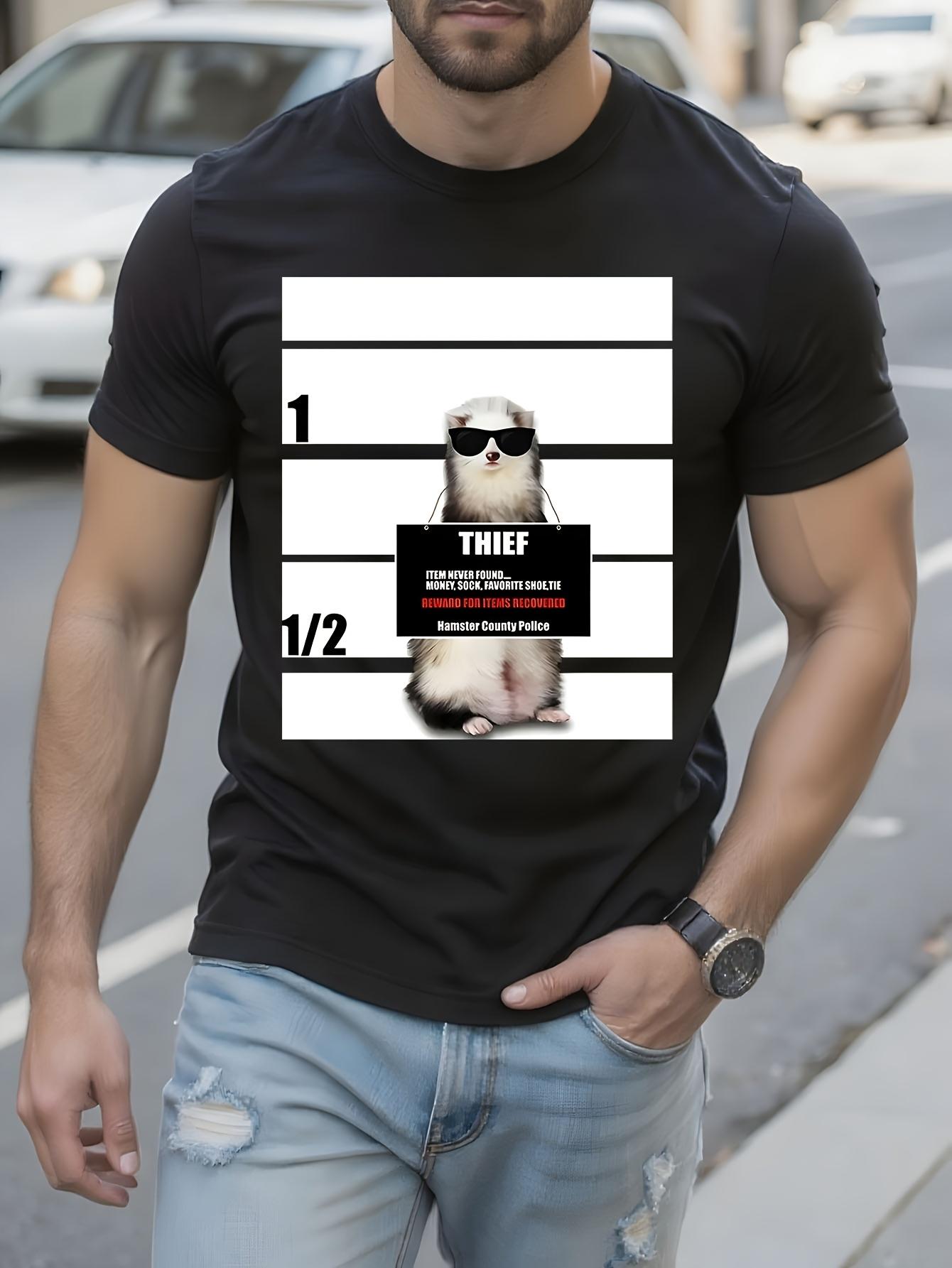 Funny Tshirt Funny Ferret Thief Mugshot Graphic Tshirt - ... S