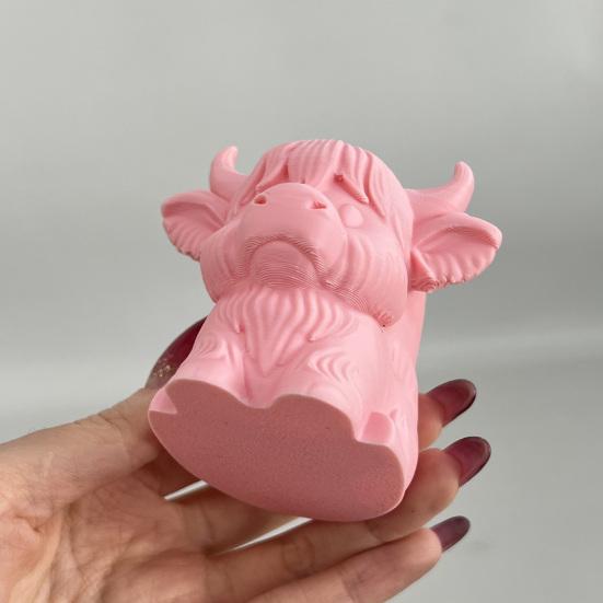 Highland Cow Pen Holder Cute Desk Organizer for Office Dorm Home Multipurpose Makeup Brush Cup Farmhouse Vanity Accessory Gift for Cow Lovers