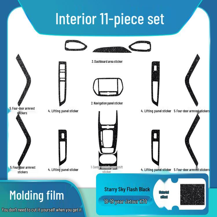 Starry Sky Film for Jetour X70 Interior and Center Console Frosted Film Sticker Replacement