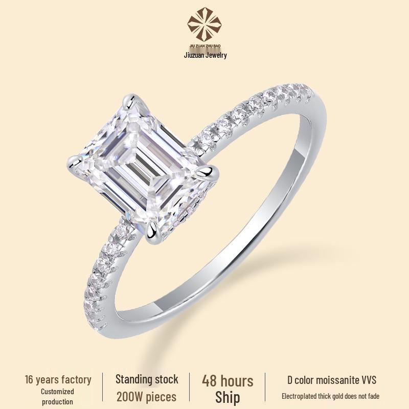 

S925 Silver Moissanite Ring - Non-Fading, High-Quality, New European & American Style US size 5