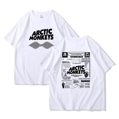Koszulka inspirowana Arctic Monkeys - Album List Doodle Print Vintage Koszulka męska damska Hip Hop Punk Koszulki z krótkim rękawem Streetwear