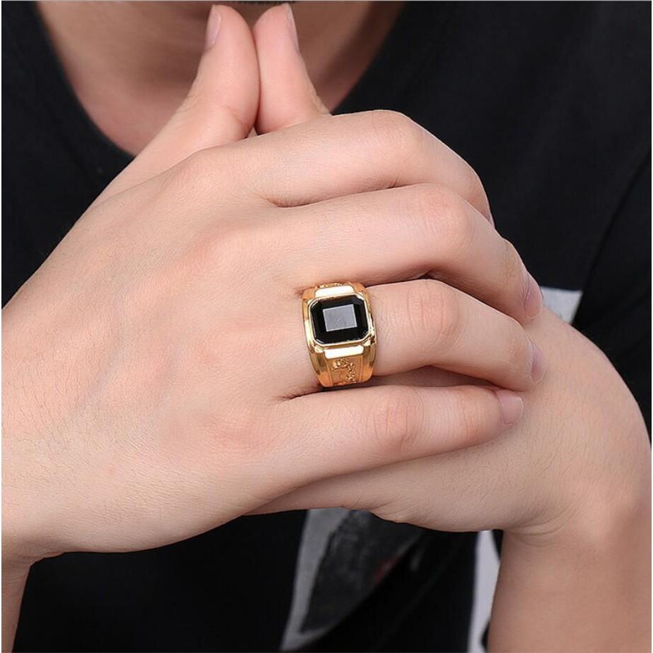 Colorful Gemstone Dragon Totem Men's Fashion Bracelet Ring