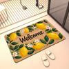 1Pcs Anti Fatigue Kitchen Rugs, Lemon Flor Print Waterproof Non-Slip Thick Cushioned Kitchen Mat Heavy Duty Comfort Standing Mat
