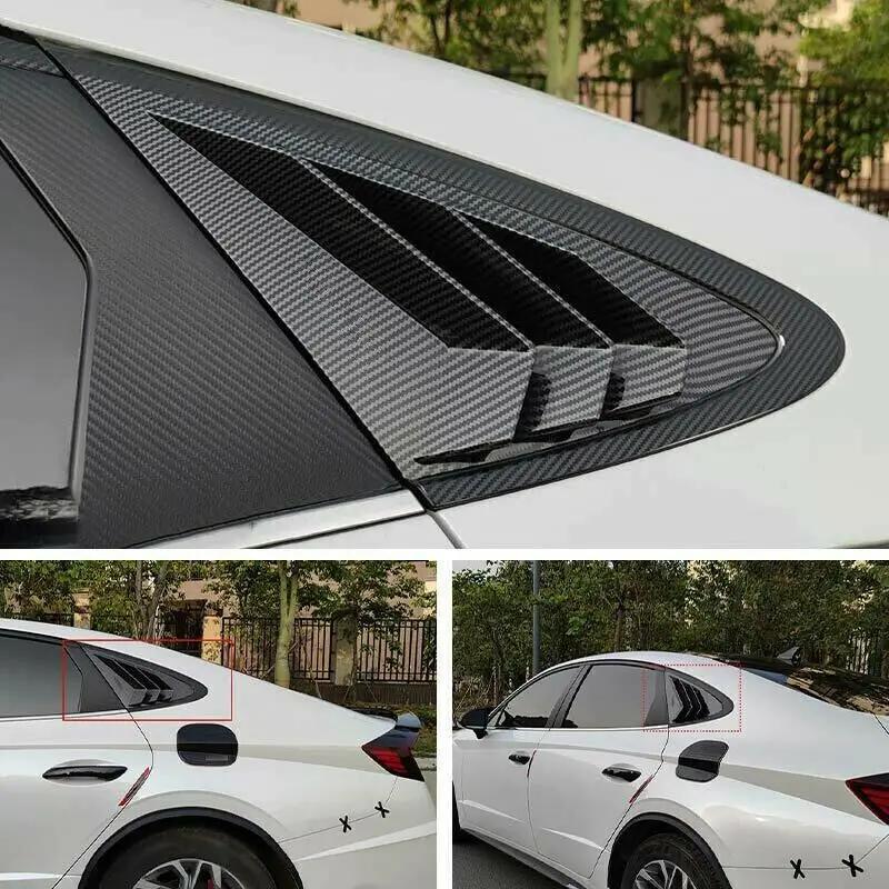 For Hyundai Sonata 2020 2025 2025 Car Rear Louver Window Side Shutter Cover Trim Sticker Vent Scoop ABS Carbon Fiber Accessories