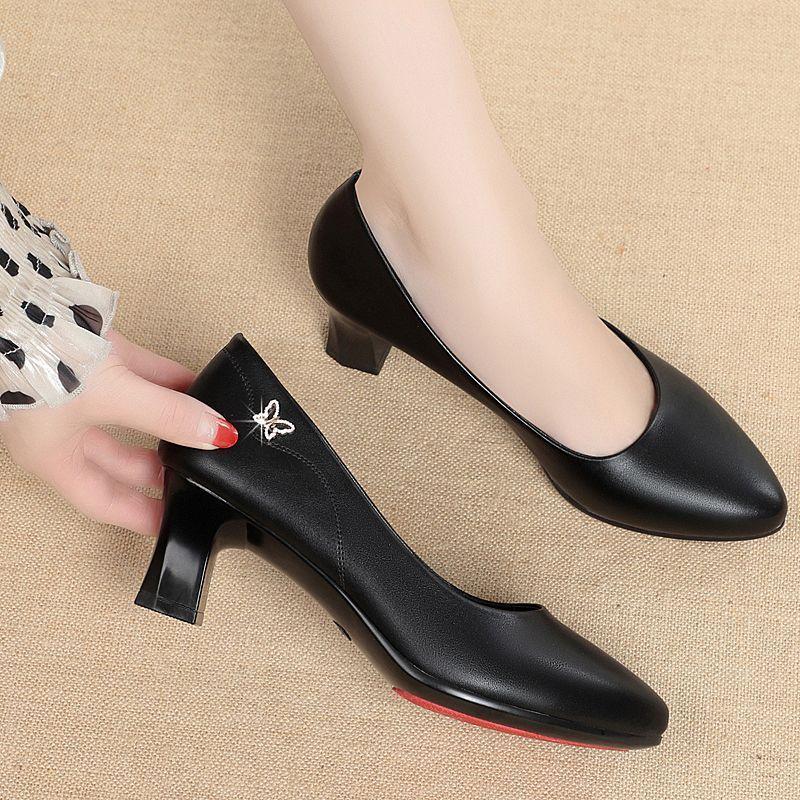 Fashion High Heels Wedding Shoes Women 2025 New Women Shoes Beige Genuine Leather Pointed Toe Professional Fashion Single Shoes Women