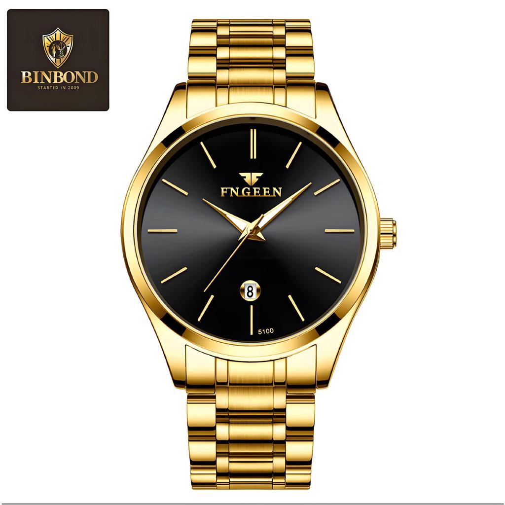 Fengzun Ultra-Thin Black Quartz Mesh Strap Waterproof Men's Watch