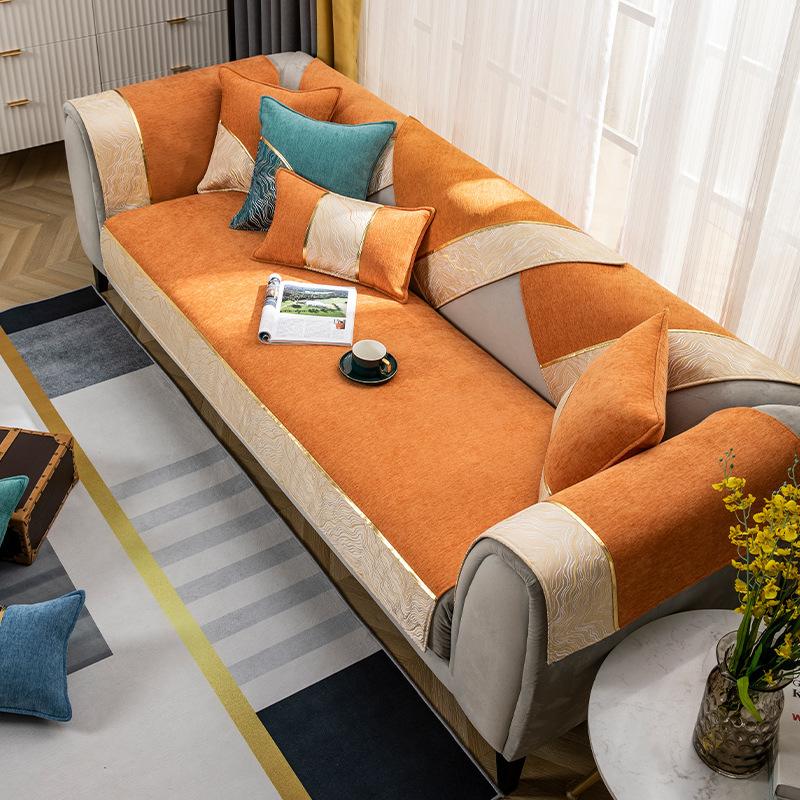 

Новая подушка для дивана Chenier, универсальная для всех сезонов, нескользящая, однотонная, современная накидка на диван из ткани в стиле легкой роскоши, декоративная подушка 70*70cm