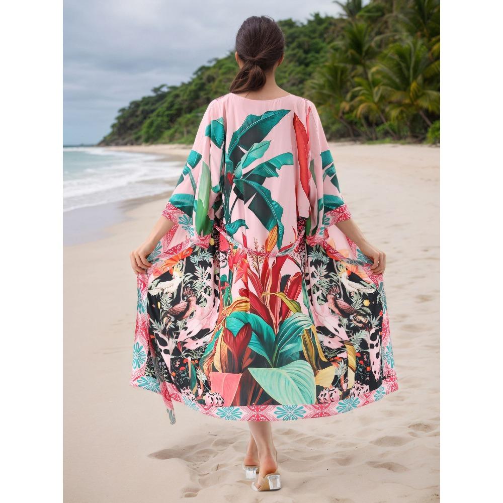Rochie Caftan Boho Mărime Mare, Rochie Maxi Cover Up pentru Femei