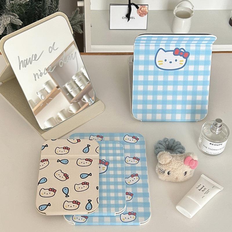 Süßer Katzen-Tragbarer Klapp-Kosmetikspiegel für Wohnheime und Zuhause