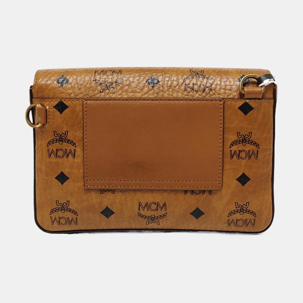 [Gebraucht] Millie Visetos Metallbeschläge Lorbeerblatt-Schloss Monogramm Glatte Umschlag-Umhängetasche Beschichtetes Canvas Napa-Leder Schulter - Gut #6W719I