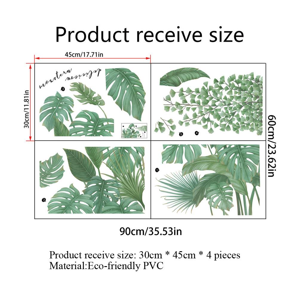 Creative Green Plants Wall Stickers Living Room Bedroom Background Home Decoration Wallpaper For Wall Decals Combination Mural