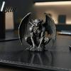 Medieval Winged Sculpture Gargoyle Figurine Dark Statue Resin Gothic Architectural Figure Horn Demon Ornament for Office Bookshelf Desk Decor