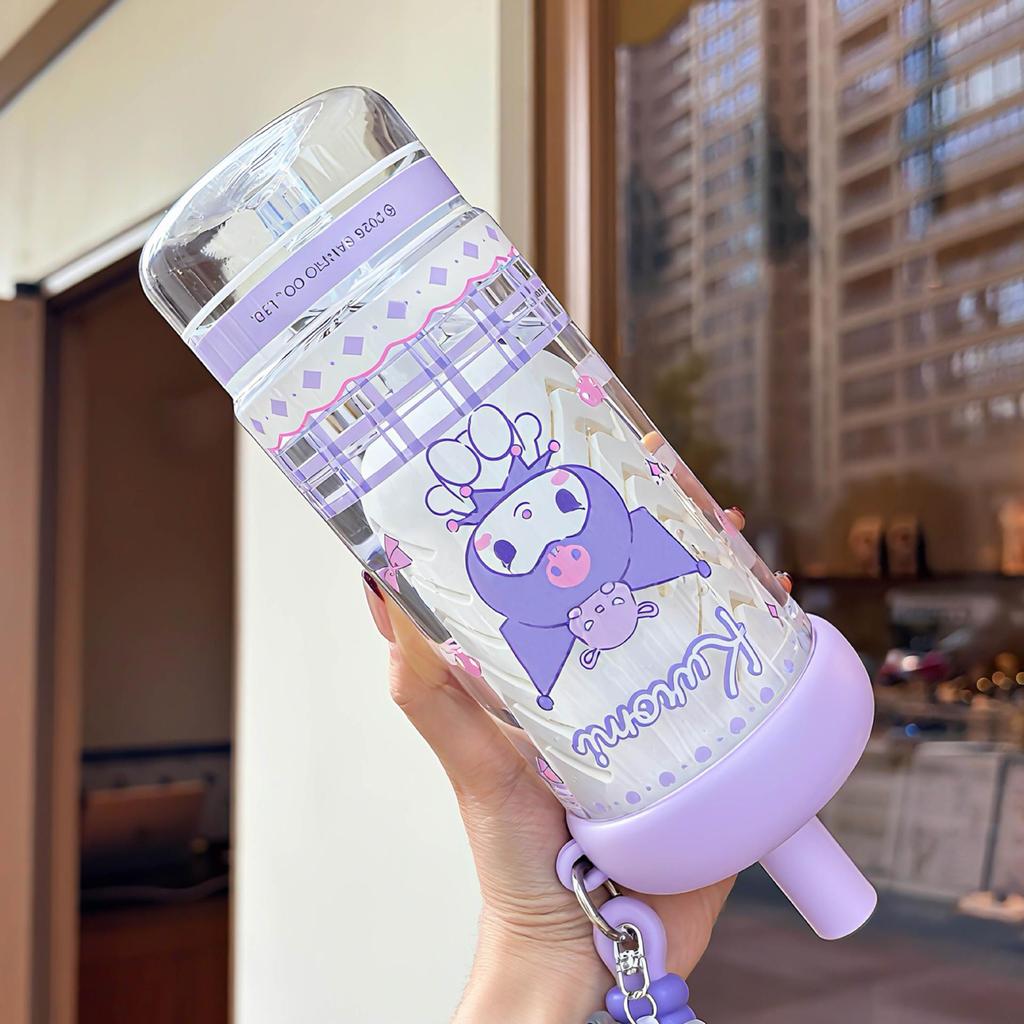 Sanrio Cartoon Tea Infuser: Cute Portable Water Cup with Straw for Girls