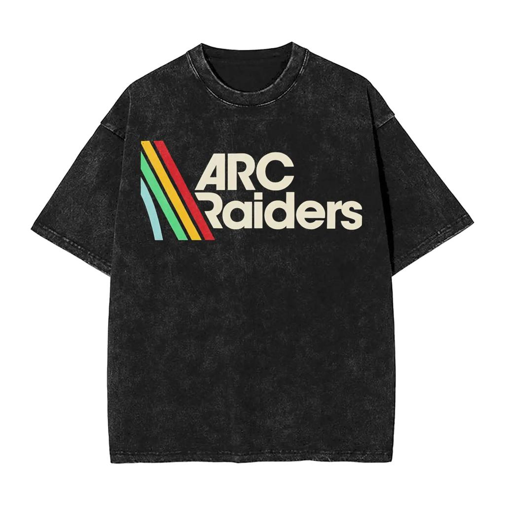 Hot Game Arc Raiders Outfit T Shirt Men Washed Oversized Heavy Cotton Tee Shirts Clothing Acid Wash Clothes Hip Hop Short Sleeve Female Male Tee Shirt