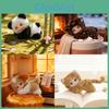 Plush Family Cat Face Toy With Short Faux Fur For Office Desk Decor