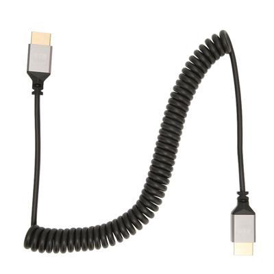 HD Multimedia Interface Coiled Cable High Speed 4K 60Hz Male To Male Spring Cable for Tablet Camera