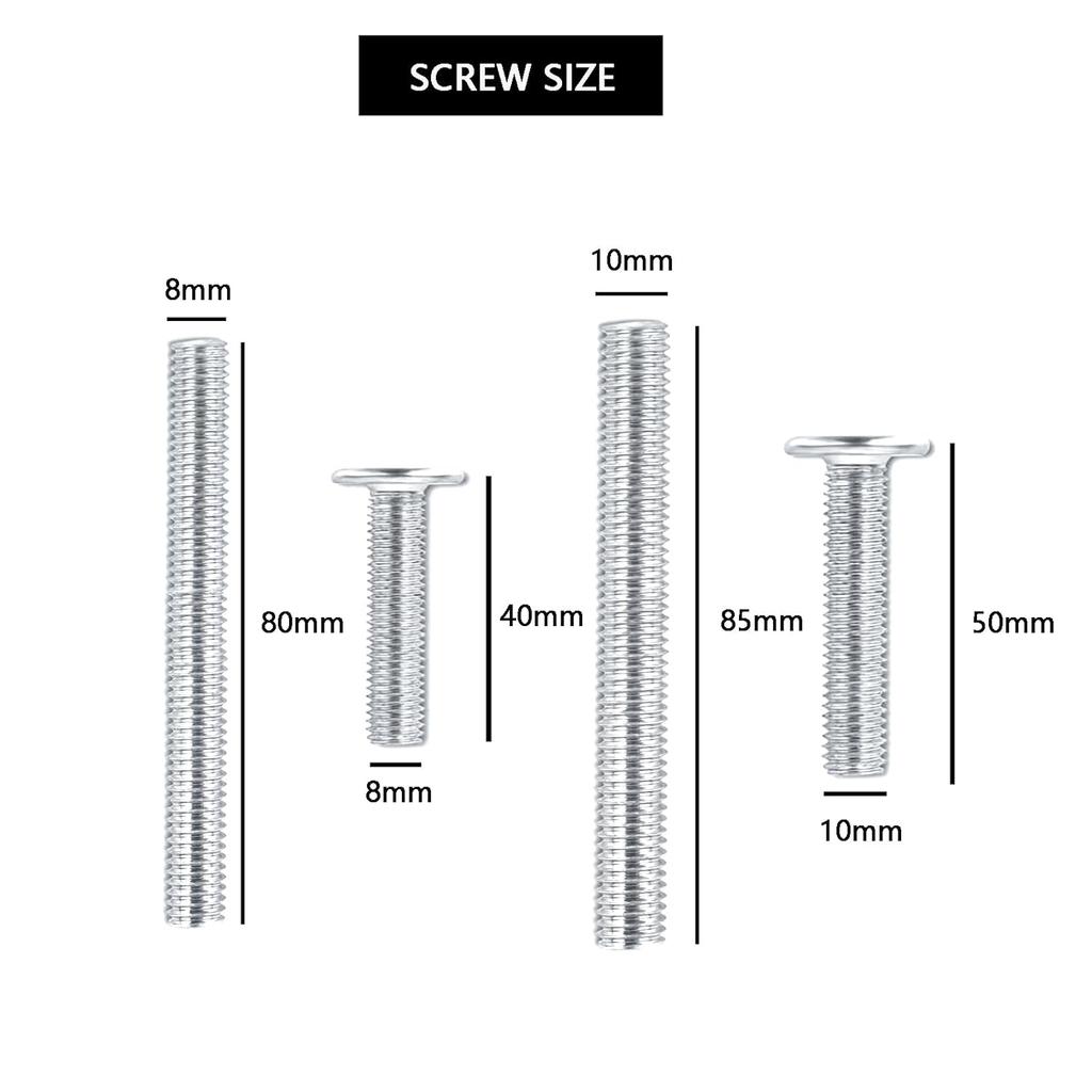 Replacement Screws for Cat Scratching Posts - M8 & M10 with Allen Key (4 Bolts & 4 Screws) - No Cat Scratching Post Included