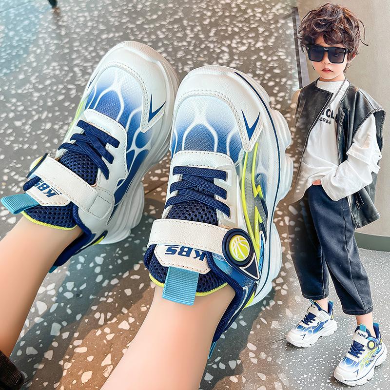 Boys Shoes Leather Waterproof Spring and Autumn Sports Shoes 2025 New Girls Dad Shoes Primary School Students Soft-soled Running Shoes