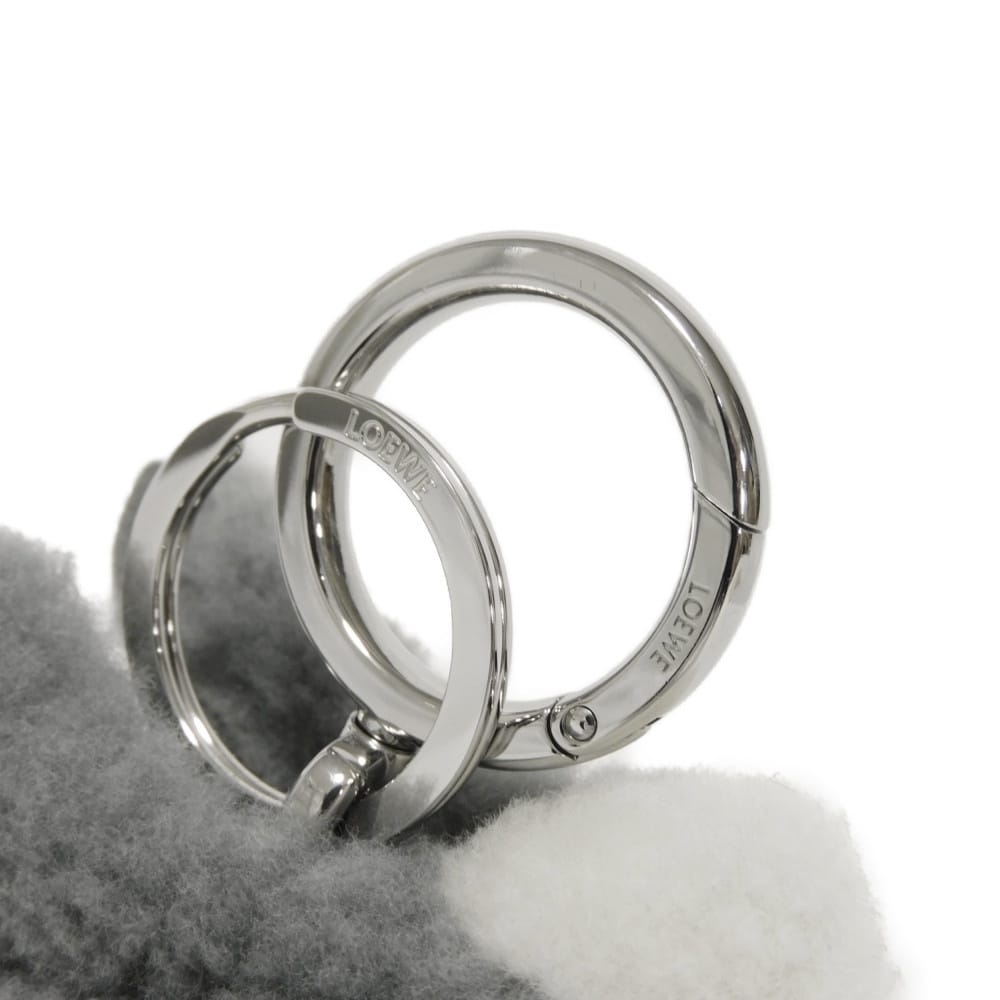 Used 12695 Bunny Mouton Coin Purse Charm C880T40X03 7943 Animal Rabbit Excellent Condition Snafjita Shearling Gray